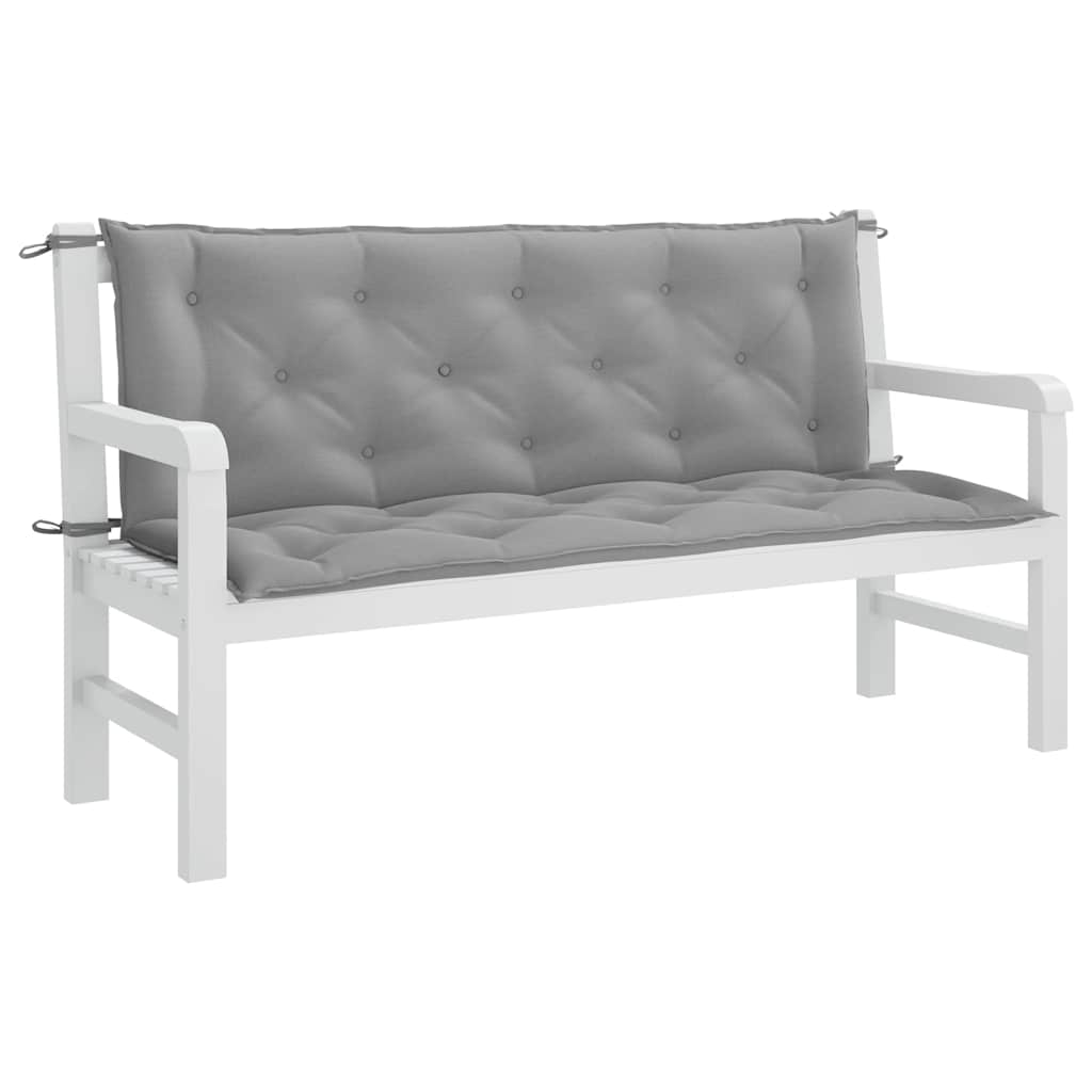 Garden Bench Cushion Gray 59.1"x(19.7"+19.7")x2.8" Oxford Fabric