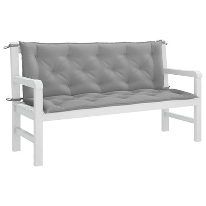 Garden Bench Cushion Gray 59.1"x(19.7"+19.7")x2.8" Oxford Fabric