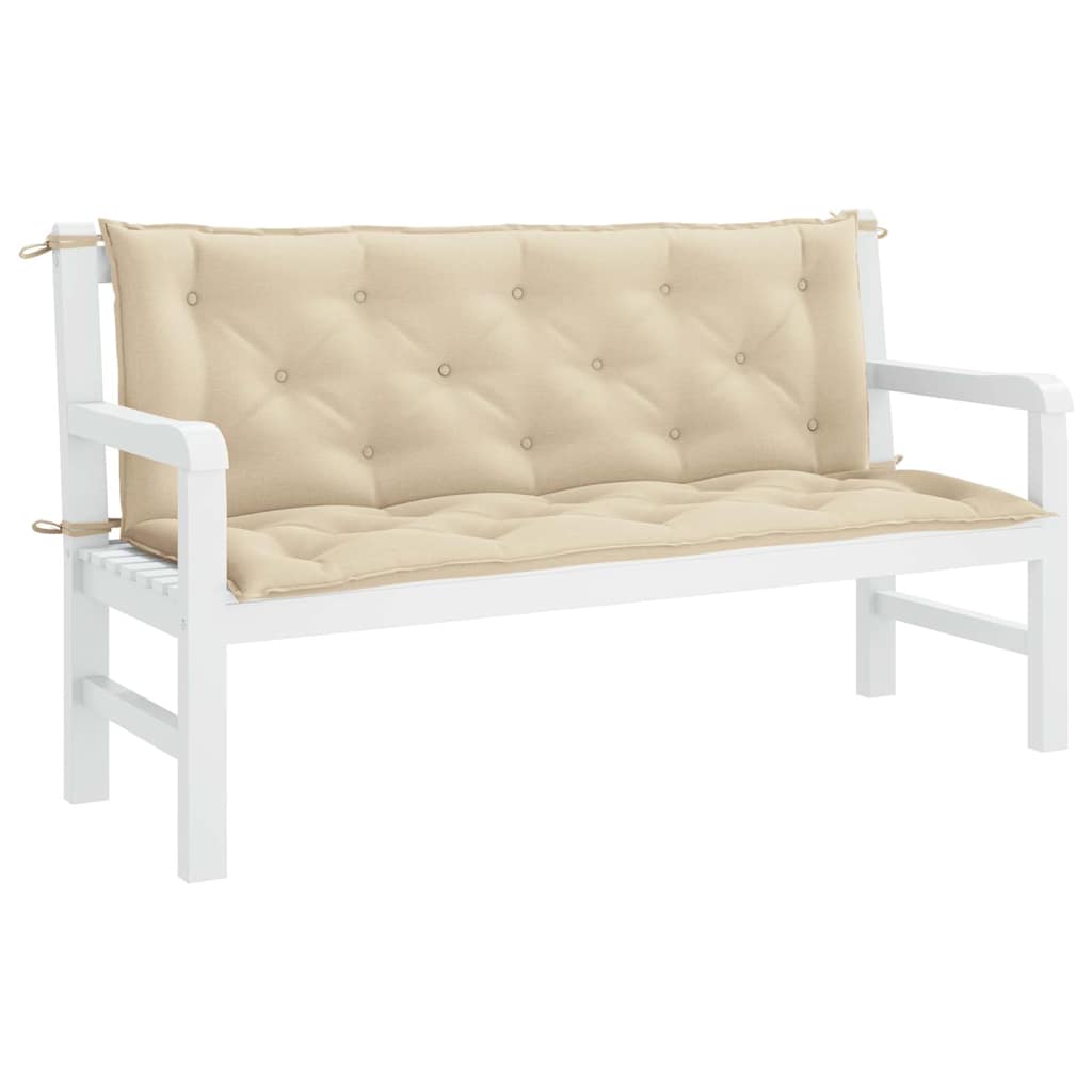 Garden Bench Cushion Beige 59.1"x(19.7"+19.7")x2.8" Oxford Fabric