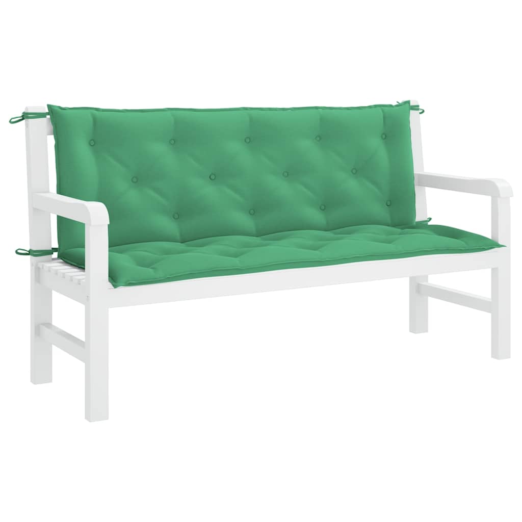Garden Bench Cushion Green 59.1"x(19.7"+19.7")x2.8" Oxford Fabric