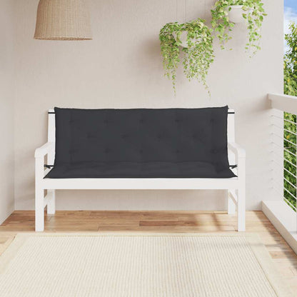 Garden Bench Cushion Black 59.1"x(19.7"+19.7")x2.8" Oxford Fabric