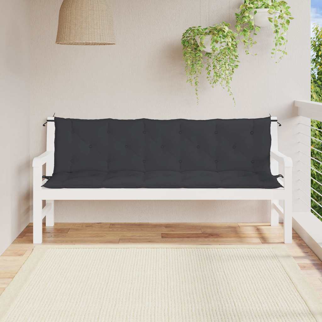 Garden Bench Cushion Black 70.9"x(19.7"+19.7")x2.8" Oxford Fabric
