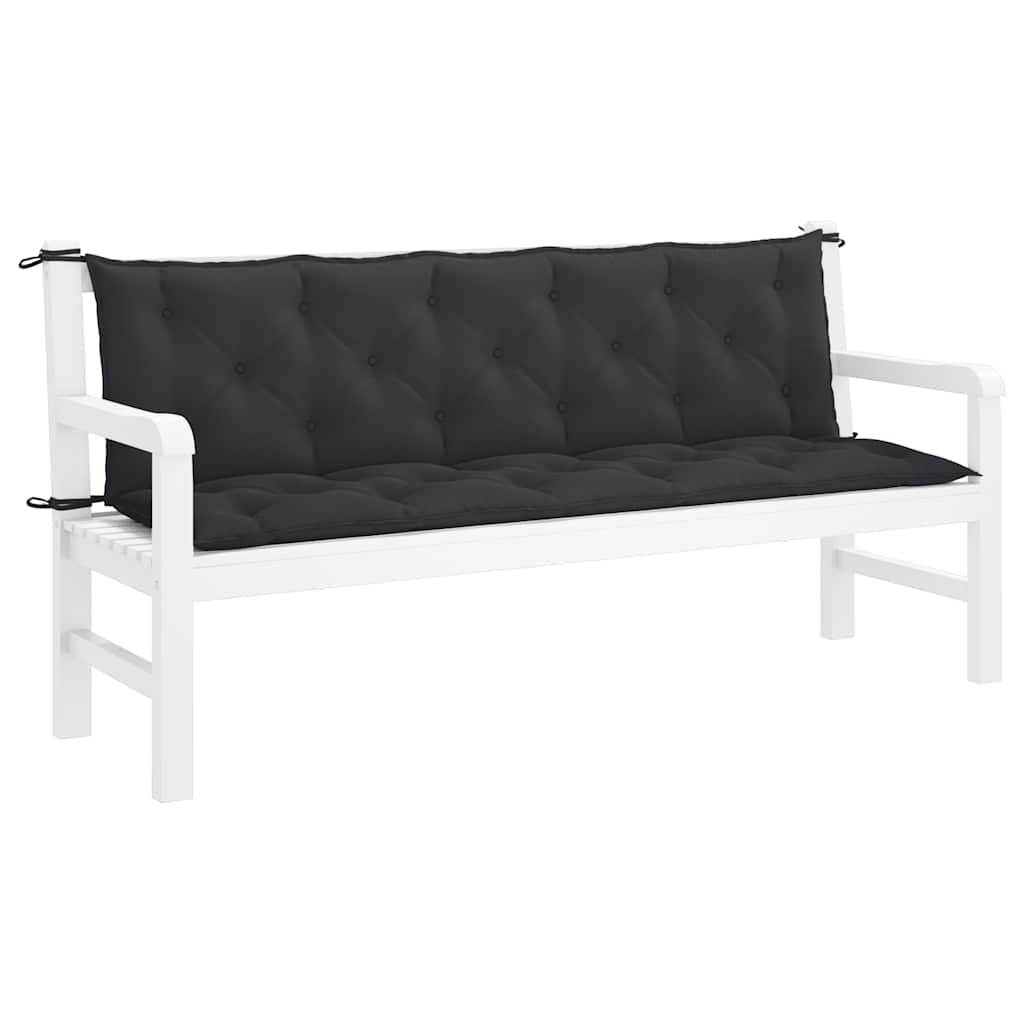 Garden Bench Cushion Black 70.9"x(19.7"+19.7")x2.8" Oxford Fabric