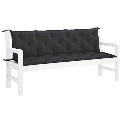 Garden Bench Cushion Black 70.9"x(19.7"+19.7")x2.8" Oxford Fabric