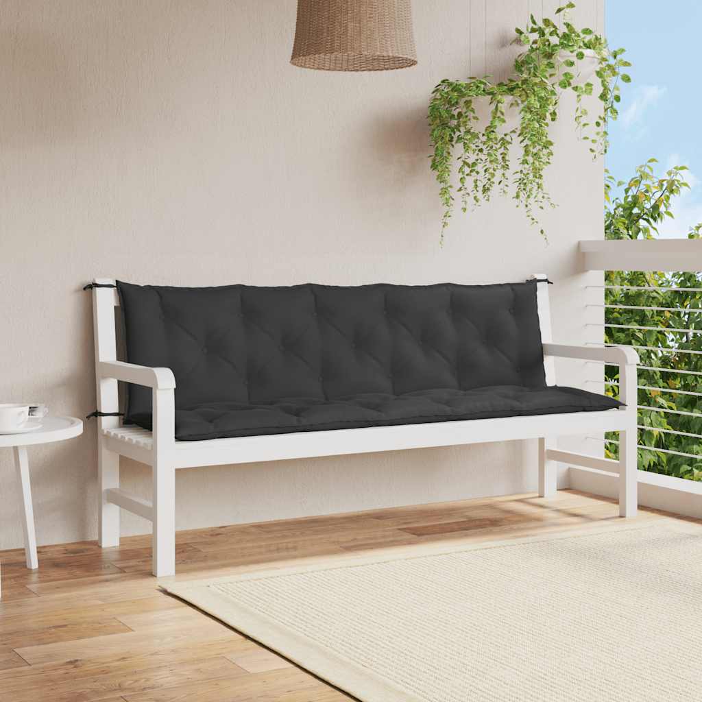 Garden Bench Cushion Black 70.9"x(19.7"+19.7")x2.8" Oxford Fabric