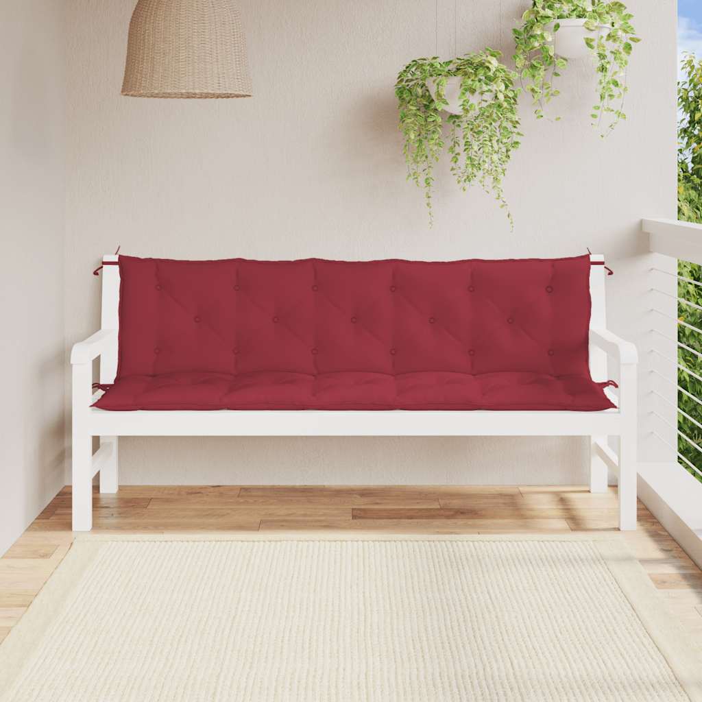 Garden Bench Cushion Wine Red 70.9"x(19.7"+19.7")x2.8" Oxford Fabric