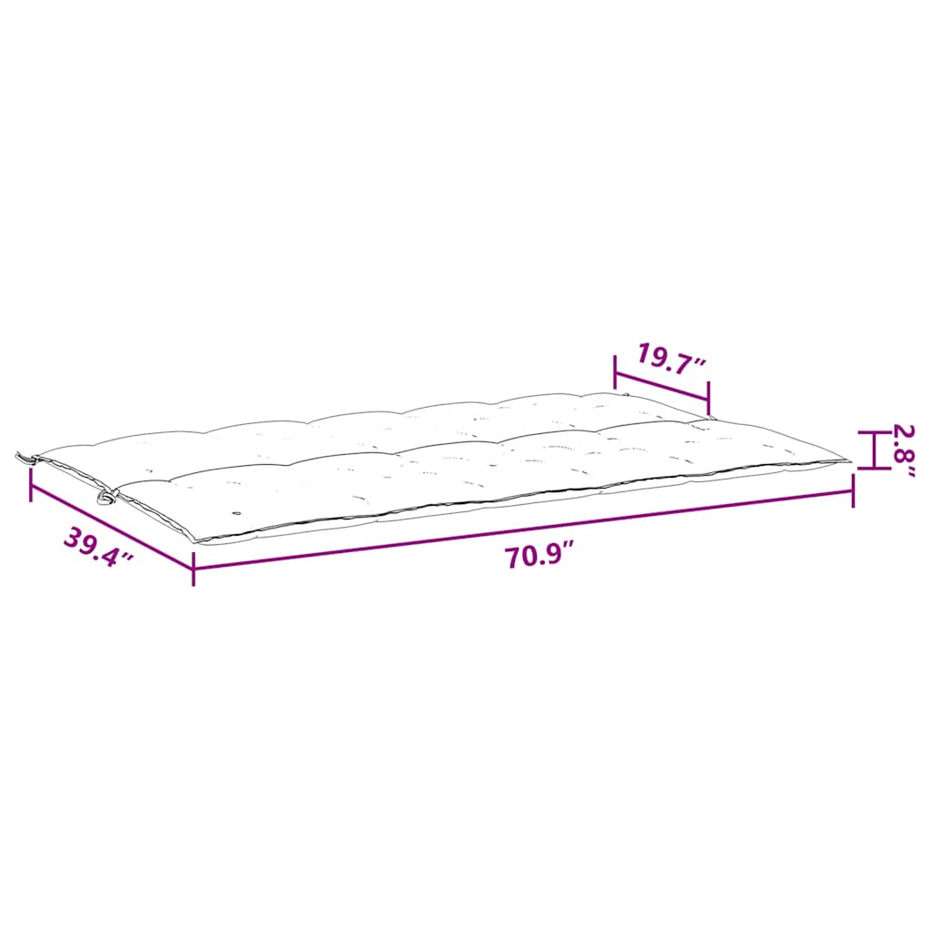 Garden Bench Cushion Wine Red 70.9"x(19.7"+19.7")x2.8" Oxford Fabric
