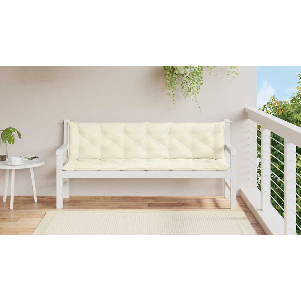 Garden Bench Cushion Cream White 78.7"x(19.7"+19.7")x2.8" Oxford Fabric