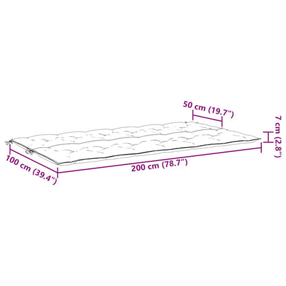 Garden Bench Cushion Cream White 78.7"x(19.7"+19.7")x2.8" Oxford Fabric