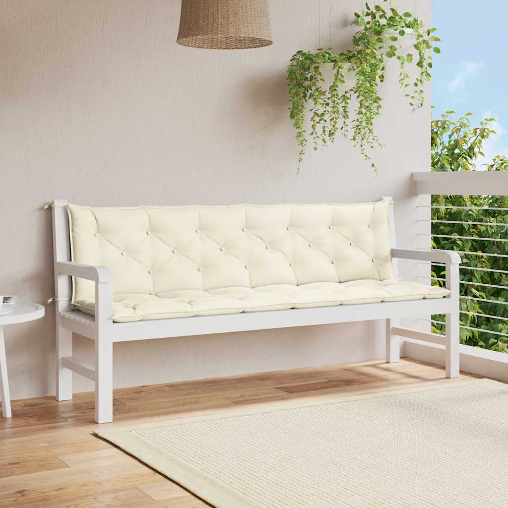 Garden Bench Cushion Cream White 78.7"x(19.7"+19.7")x2.8" Oxford Fabric