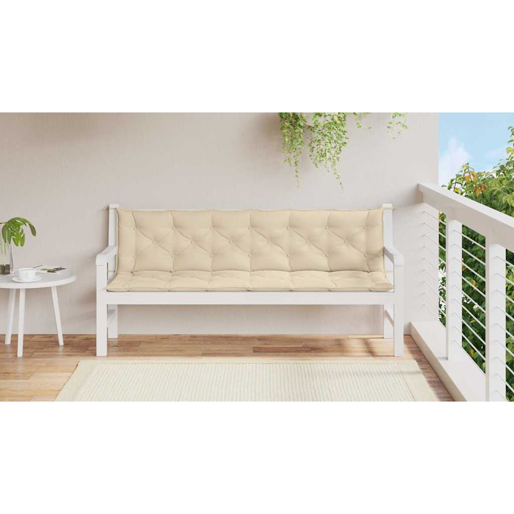 Garden Bench Cushion Beige 78.7"x(19.7"+19.7")x2.8" Oxford Fabric