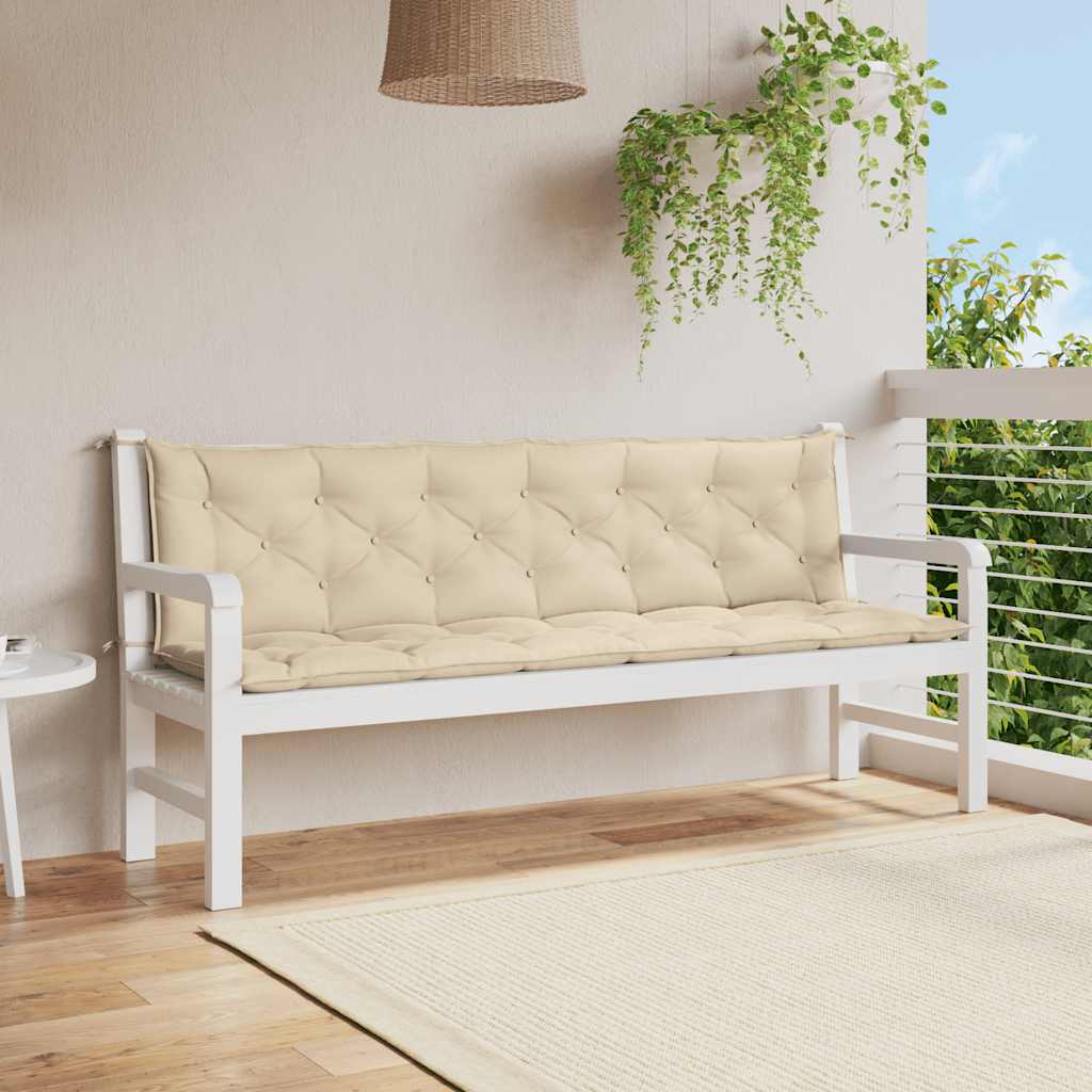 Garden Bench Cushion Beige 78.7"x(19.7"+19.7")x2.8" Oxford Fabric