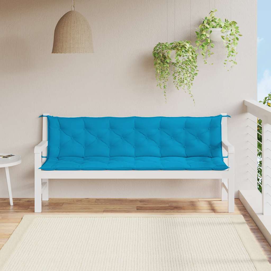 Garden Bench Cushion Light Blue 78.7"x(19.7"+19.7")x2.8" Oxford Fabric