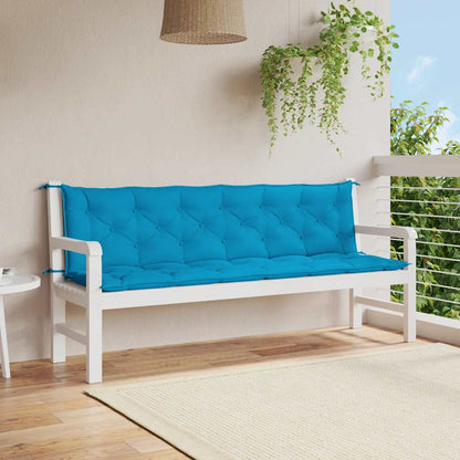 Garden Bench Cushion Light Blue 78.7"x(19.7"+19.7")x2.8" Oxford Fabric