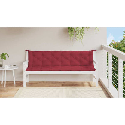 Garden Bench Cushion Wine Red 78.7"x(19.7"+19.7")x2.8" Oxford Fabric