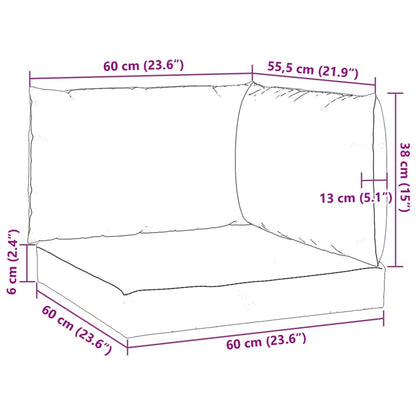 Pallet Cushions 3 pcs Gray Oxford Fabric
