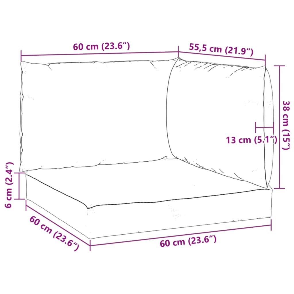 Pallet Cushions 3 pcs Red Oxford Fabric
