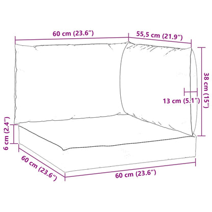 Pallet Cushions 3 pcs Black Oxford Fabric