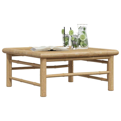 Garden Table | Natural Bamboo | Bamboo | 65 x 65 x 30 cm | Lightweight