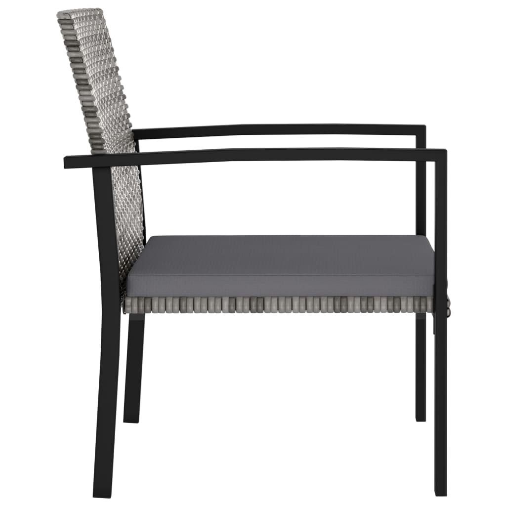 Patio Dining Chairs 2 pcs Poly Rattan Gray