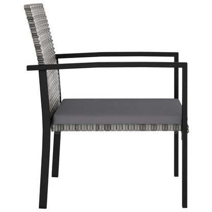 Patio Dining Chairs 2 pcs Poly Rattan Gray