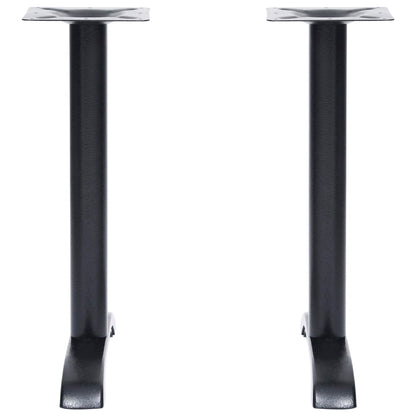 Bistro Table Legs 2 pcs Black 61x8x72 cm Cast Iron