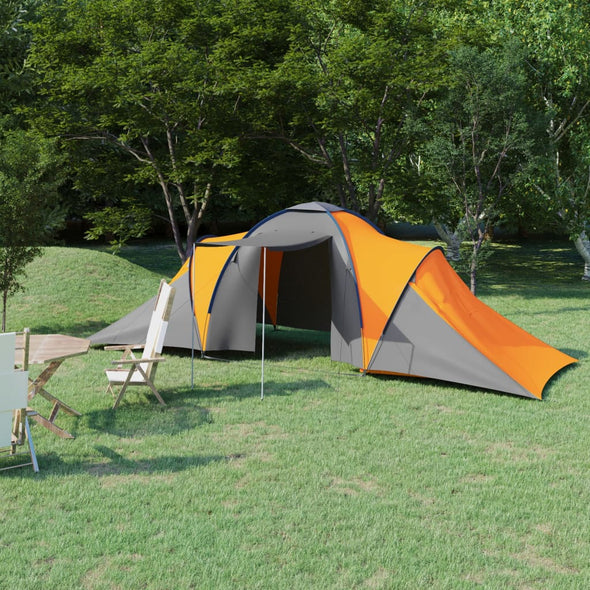 Camping Tent 6 Persons Grey and Orange