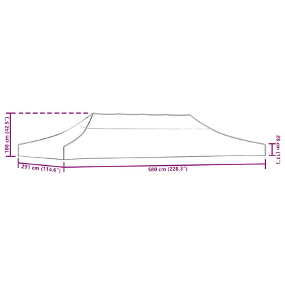 Party Tent Roof 6x3 m Burgundy 270 g/m²