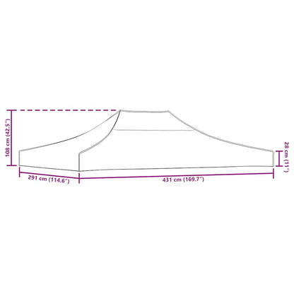 Party Tent Roof 4.5x3 m Beige 270 g/m²