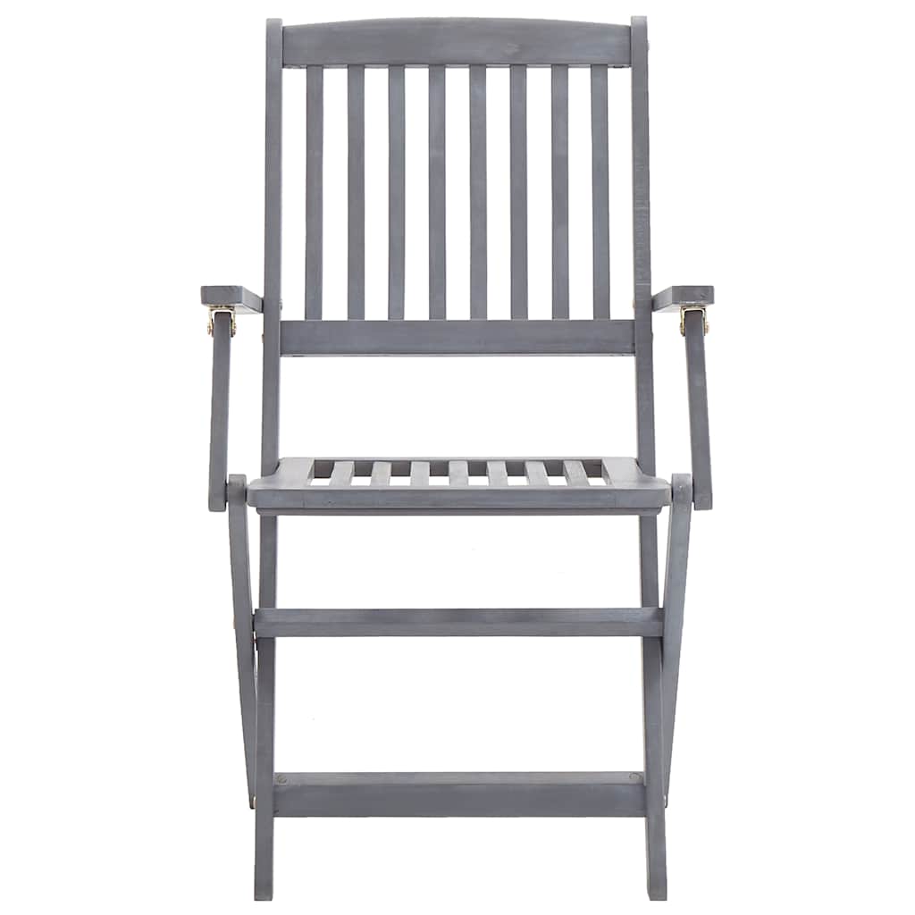 3057869 vidaXL 7 Piece Garden Dining Set Solid Acacia Wood Grey (46331+46333+46334)