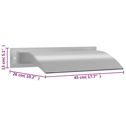 Pool Fountain Silver 17.7"x10.2"x5.1" Stainless Steel