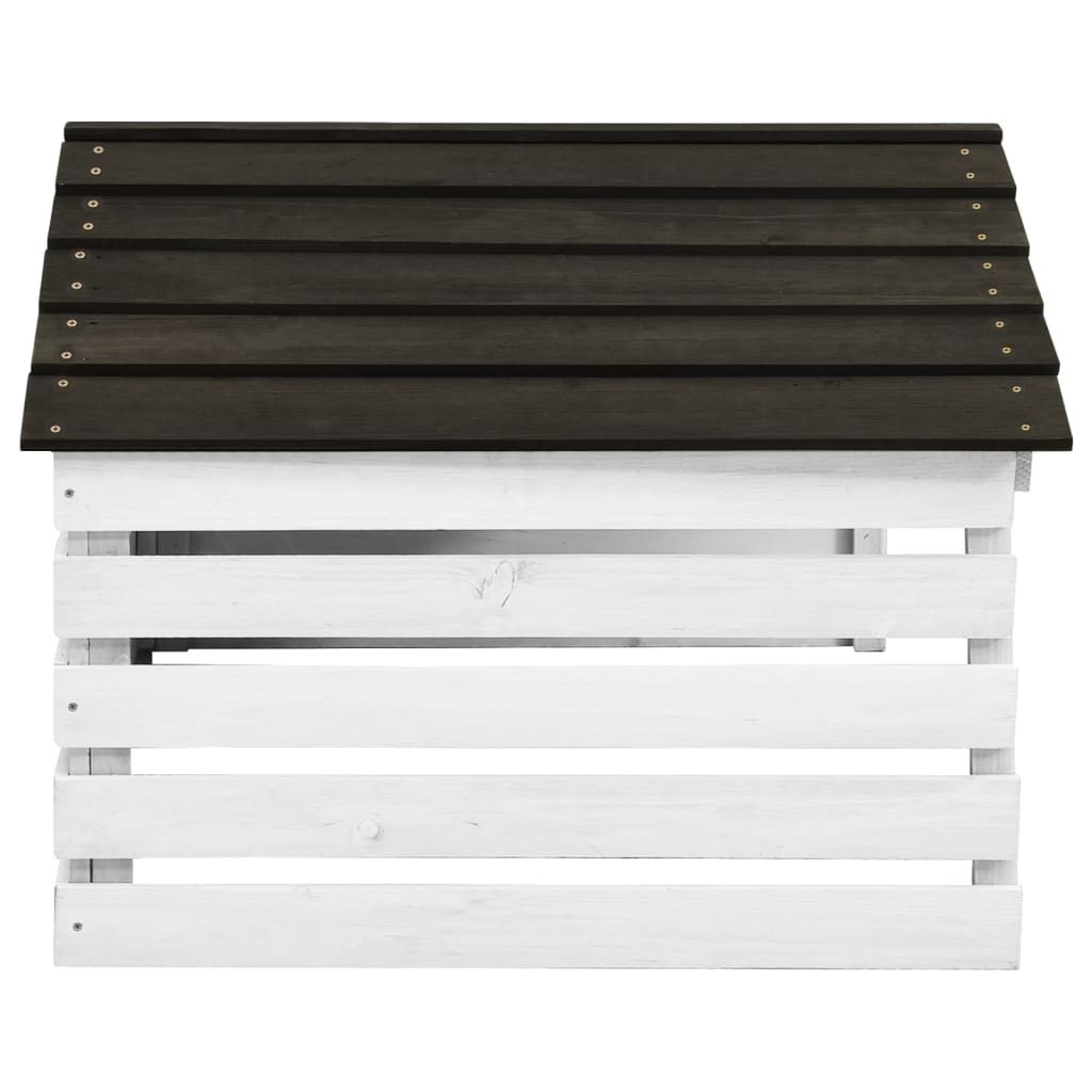 Lawn Mower Garage Black and White Solid Firwood 30.7x29.1x21.3 in