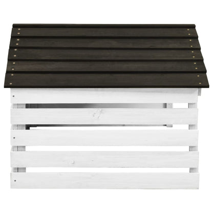 Lawn Mower Garage Black and White Solid Firwood 30.7x29.1x21.3 in