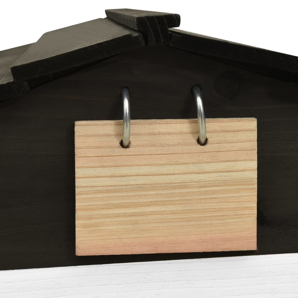 Lawn Mower Garage Black and White Solid Firwood 30.7x29.1x21.3 in