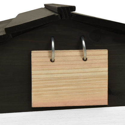 Lawn Mower Garage Black and White Solid Firwood 30.7x29.1x21.3 in