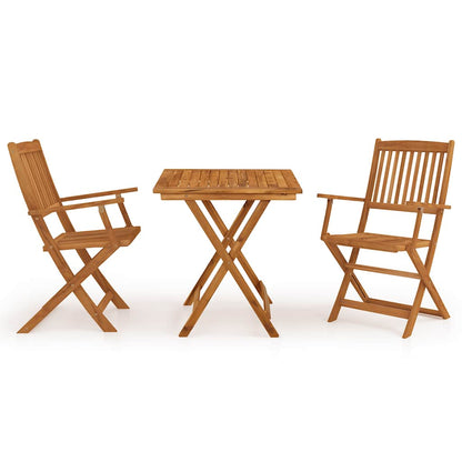 Garden Dining Set | Wooden Brown | Solid Acacia wood | Compact | Foldable