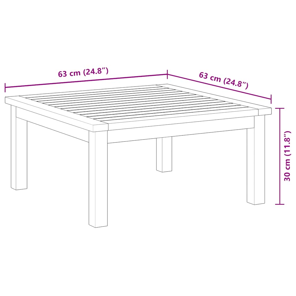 Garden Lounge Table | Brown | Solid Acacia Wood | Medium | Modular