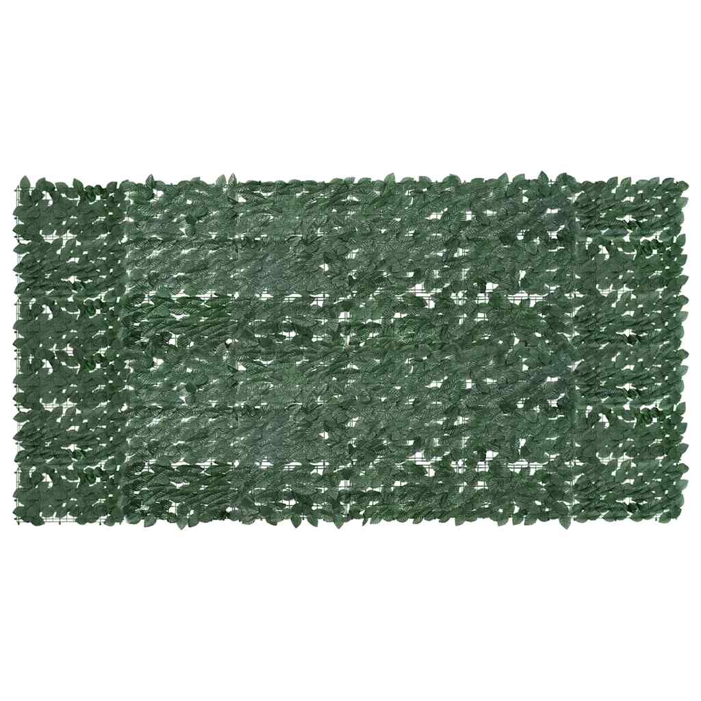 315491 vidaXL Balcony Screen with Dark Green Leaves 300x150 cm