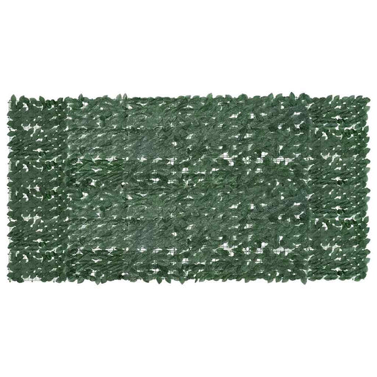 315491 vidaXL Balcony Screen with Dark Green Leaves 300x150 cm