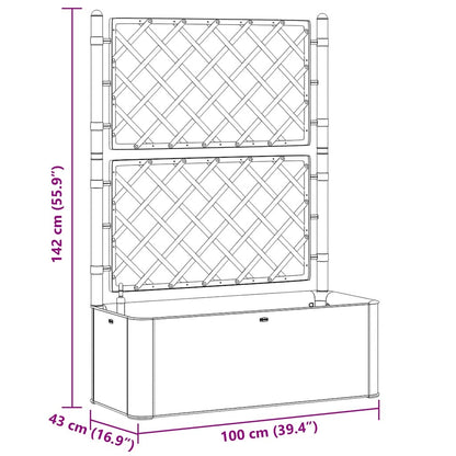 Garden Raised Bed with Trellis and Self Watering System White