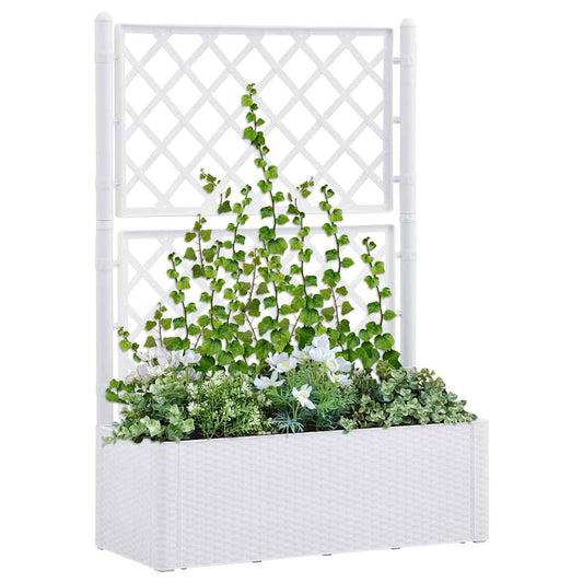 Raised Bed | White | Plastic (PP) | Large | UV-resistant | Planter Box