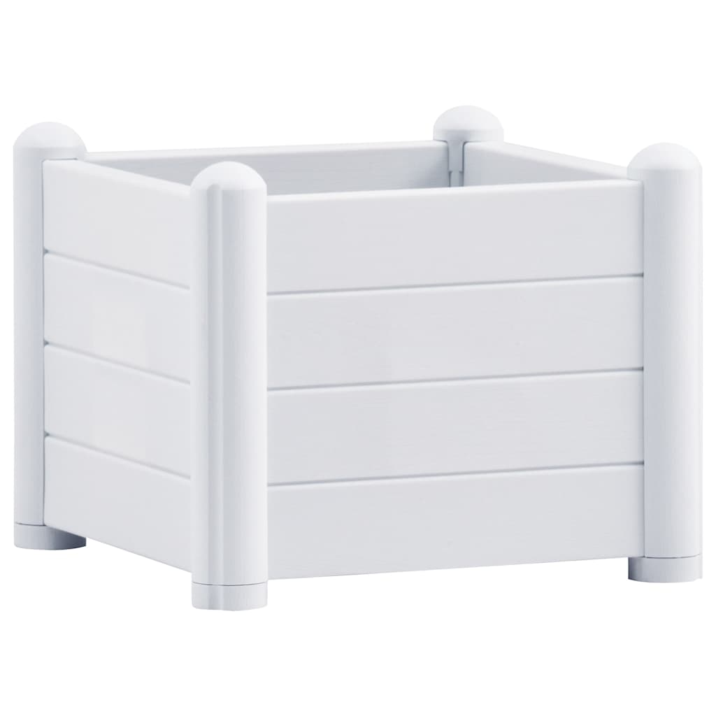 313971 vidaXL Garden Raised Bed PP White 43x43x35 cm