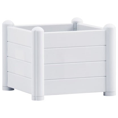 313971 vidaXL Garden Raised Bed PP White 43x43x35 cm