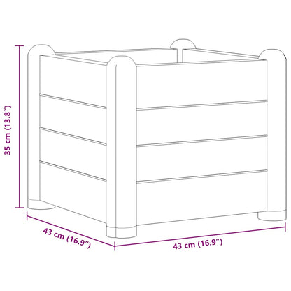 313971 vidaXL Garden Raised Bed PP White 43x43x35 cm