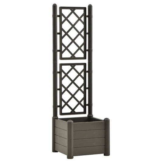 Garden Planter | Anthracite | Polypropylene | Medium | Decorative Inlays