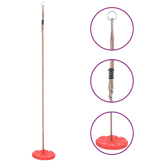 Plate Swing | Red | Polyethylene | Large | Swing Seat | Round