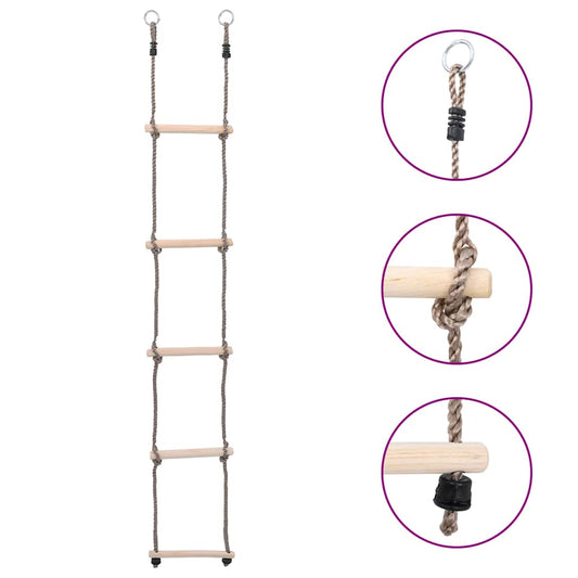 5-Step Ladder 210 cm Solid Pinewood