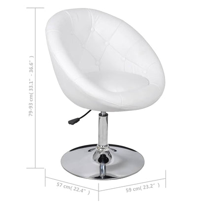 Bar Stools 2 pcs White Faux Leather