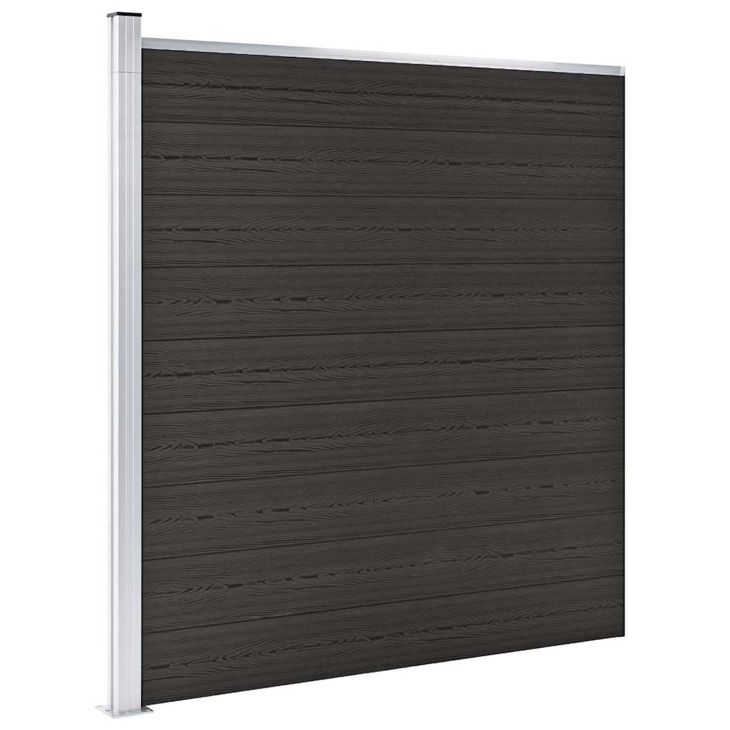 Fence Panel WPC 175x186 cm Black