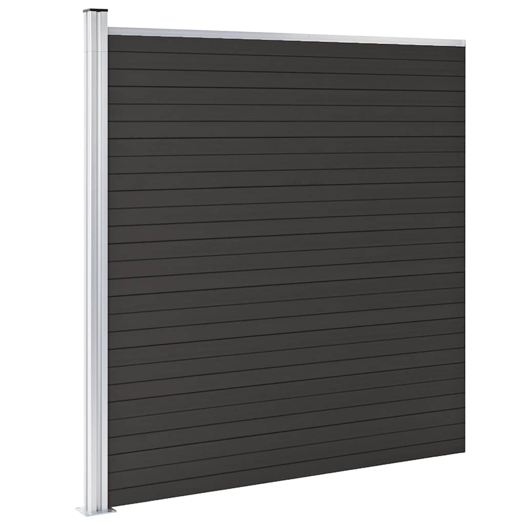 Fence Panel WPC 175x186 cm Black